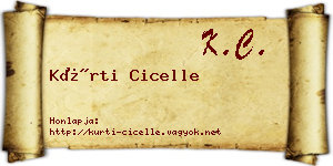 Kürti Cicelle névjegykártya